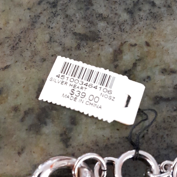 Chico's Puffy Heart & Crystal Charm Bracelet - Picture 4 of 7